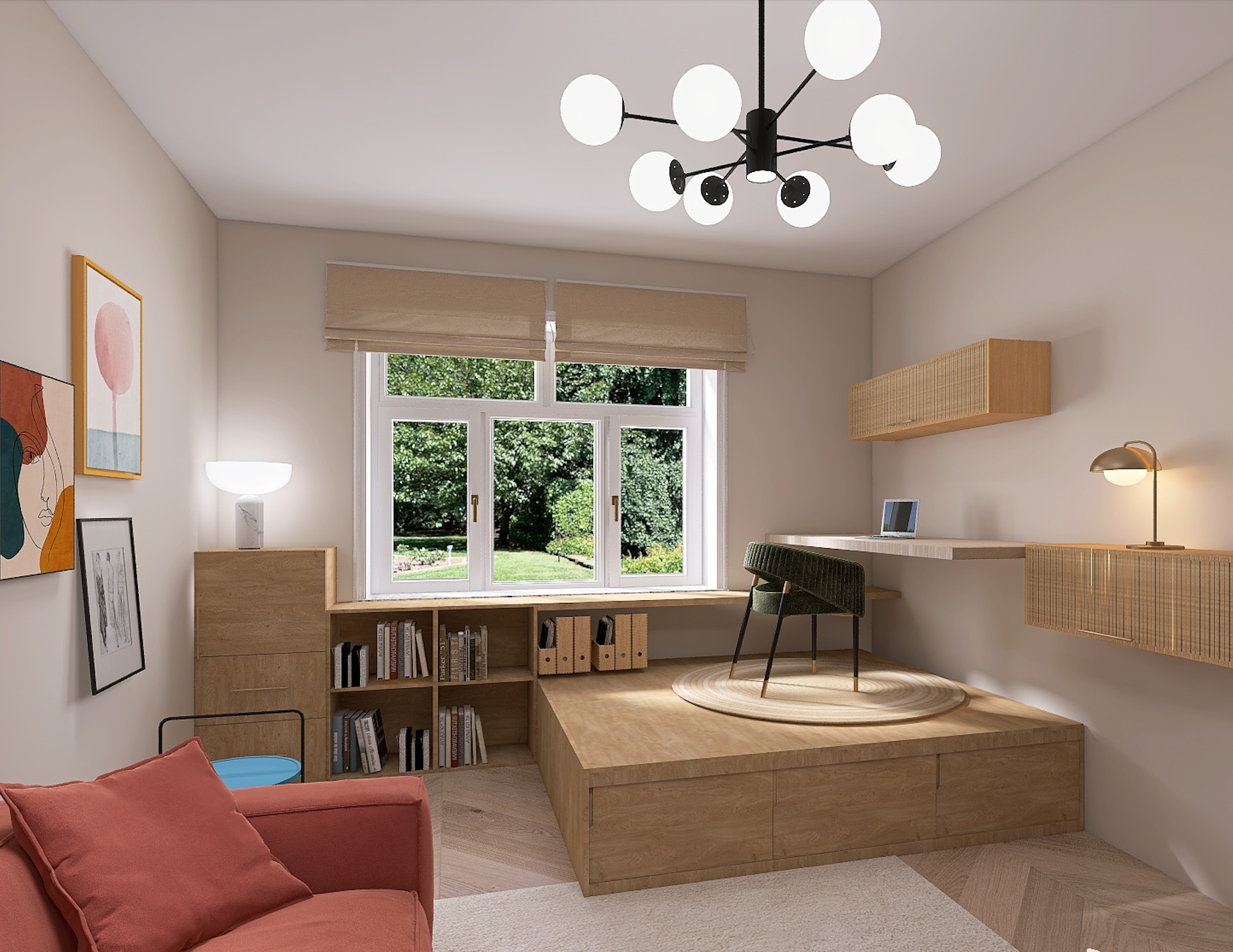 Ordnung mit Stil - Einrichtungsplanung - Wohnzimmer und Schlafzimmer zusammen