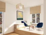 Ordnung mit Stil - Einrichtungsplanung - Bett im Wohnzimmer - Bett im Podest